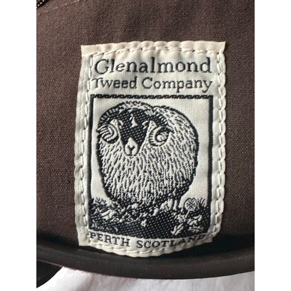 Harris Tweed red Handbag vintage brown leather top handles classic Scotland 13x9 - Picture 6 of 16